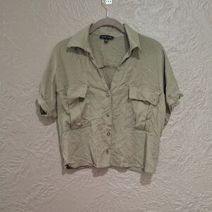 Moa Moa Wome'sOlive Button-Down Shirt Size L